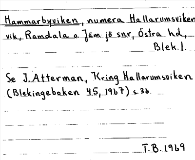 Bild på arkivkortet för arkivposten Hammarbyviken