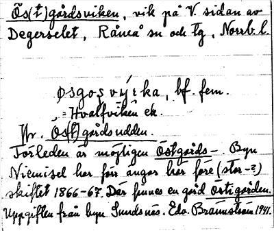 Bild på arkivkortet för arkivposten Ös(t)gårdsviken