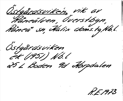 Bild på arkivkortet för arkivposten Östgårdsviken