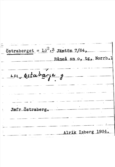Bild på arkivkortet för arkivposten Östraberget