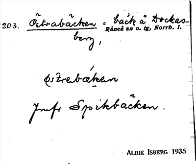 Bild på arkivkortet för arkivposten Östrabäcken