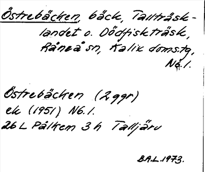 Bild på arkivkortet för arkivposten Östrebäcken