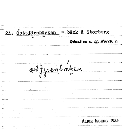 Bild på arkivkortet för arkivposten Östtjärnbäcken