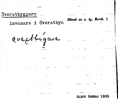 Bild på arkivkortet för arkivposten Överstbyggare