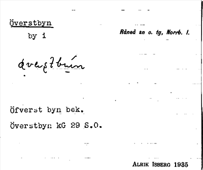 Bild på arkivkortet för arkivposten Överstbyn