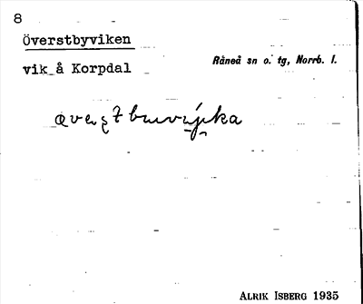 Bild på arkivkortet för arkivposten Överstbyviken