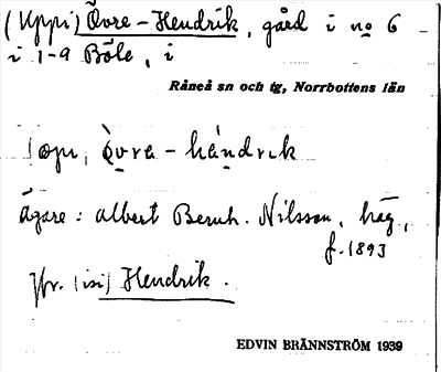 Bild på arkivkortet för arkivposten Övre-Hendrik