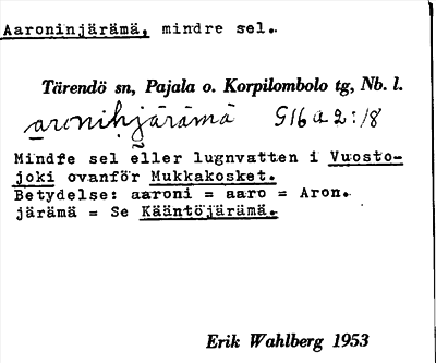 Bild på arkivkortet för arkivposten Aaroninjärämä