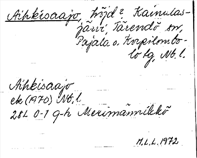 Bild på arkivkortet för arkivposten Aihkisaajo