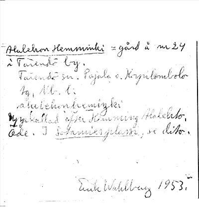 Bild på arkivkortet för arkivposten Alalehon Hemminki