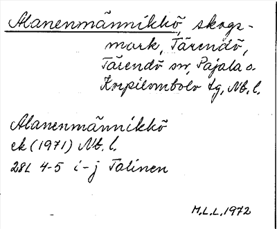 Bild på arkivkortet för arkivposten Alanenmännikkö