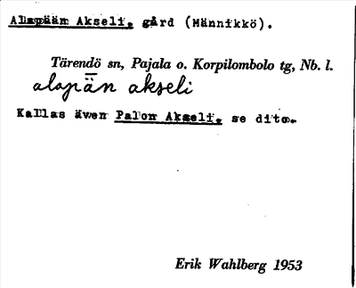 Bild på arkivkortet för arkivposten Alapään Akseli