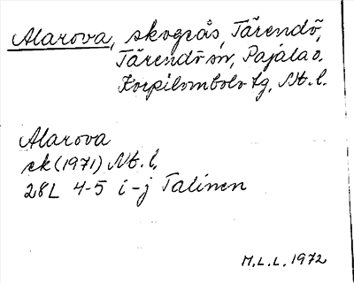 Bild på arkivkortet för arkivposten Alarova