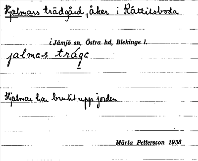 Bild på arkivkortet för arkivposten Hjalmars trädgård