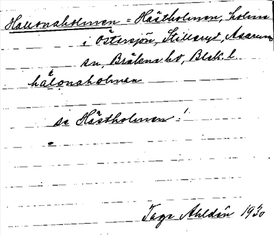 Bild på arkivkortet för arkivposten Hallonaholmen