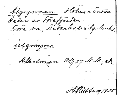 Bild på arkivkortet för arkivposten Algrynnan
