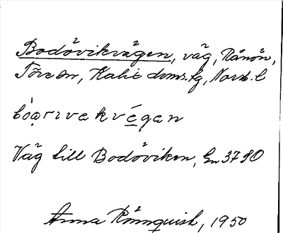 Bild på arkivkortet för arkivposten Bodövikvägen