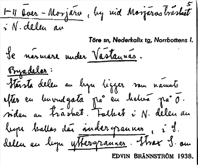 Bild på arkivkortet för arkivposten Över-Morjärv