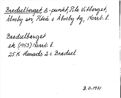 Bild på arkivkortet för arkivposten Bredselberget