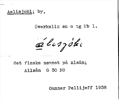 Bild på arkivkortet för arkivposten Aalisjoki