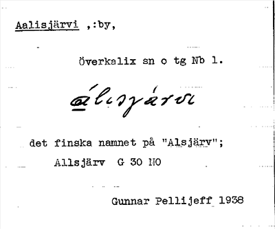 Bild på arkivkortet för arkivposten Aalisjärvi