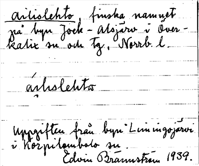 Bild på arkivkortet för arkivposten Ailislehto