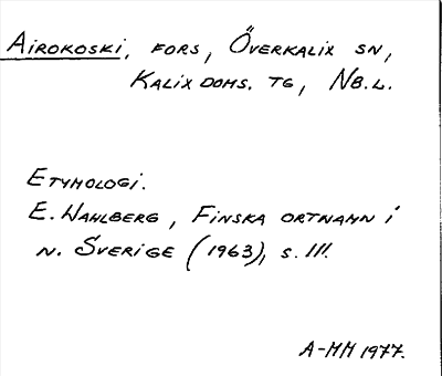 Bild på arkivkortet för arkivposten Airokoski