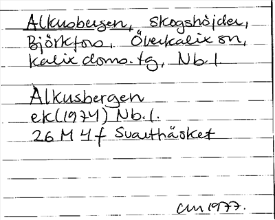 Bild på arkivkortet för arkivposten Alkusbergen