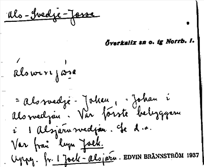 Bild på arkivkortet för arkivposten Als-Svedje-Jossa