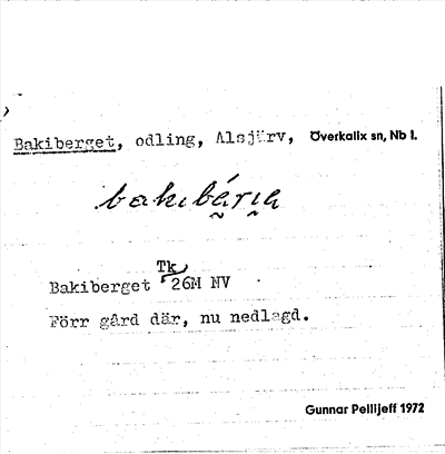 Bild på arkivkortet för arkivposten Bakiberget