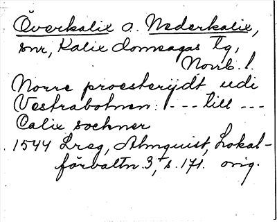 Bild på arkivkortet för arkivposten Överkalix o. Nederkalix