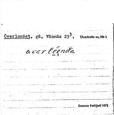 Bild på arkivkortet för arkivposten Överlandet