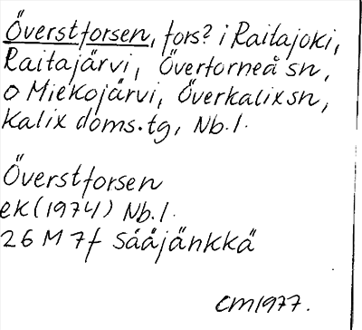 Bild på arkivkortet för arkivposten Överstforsen