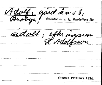 Bild på arkivkortet för arkivposten Adolf