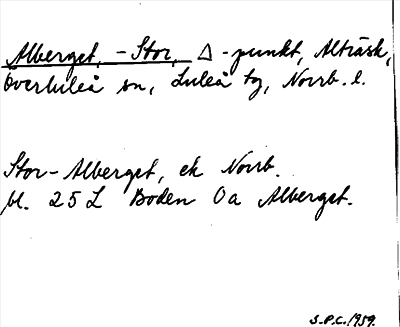 Bild på arkivkortet för arkivposten Alberget, -Stor