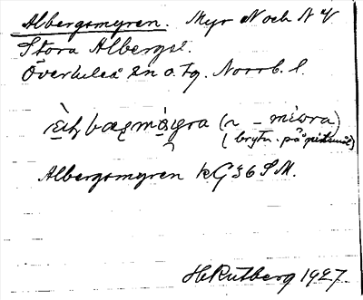 Bild på arkivkortet för arkivposten Albergsmyren