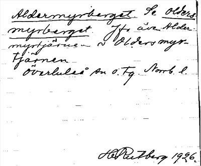 Bild på arkivkortet för arkivposten Aldersmyrberget, se Oldersmyrberget