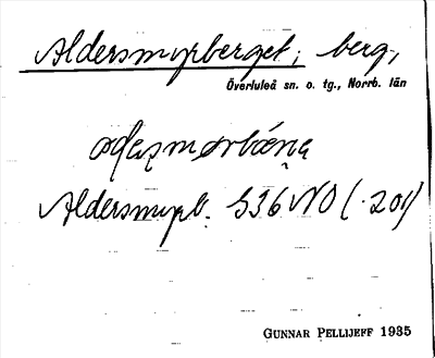 Bild på arkivkortet för arkivposten Aldersmyrberget