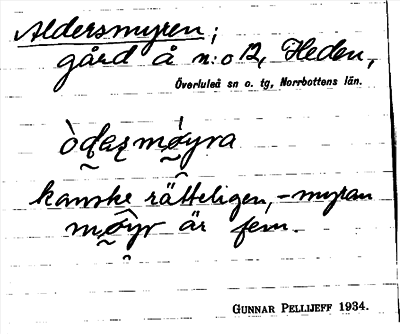 Bild på arkivkortet för arkivposten Aldersmyren