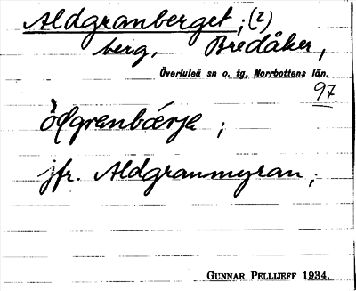 Bild på arkivkortet för arkivposten Aldgranberget (?)