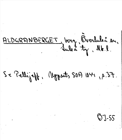 Bild på arkivkortet för arkivposten Aldgranberget