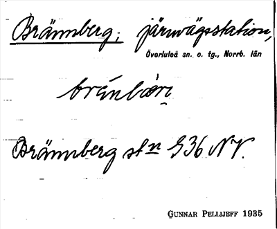 Bild på arkivkortet för arkivposten Brännberg