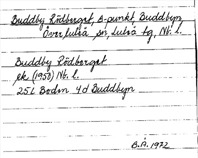 Bild på arkivkortet för arkivposten Buddby Rödberget