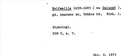 Bild på arkivkortet för arkivposten Helfwe(t)e (nu Dalansö)