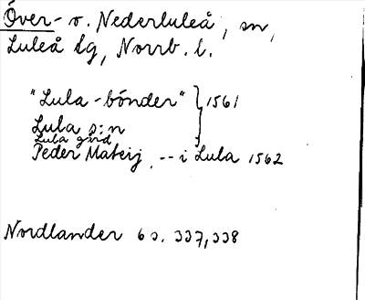 Bild på arkivkortet för arkivposten Över- o. Nederluleå