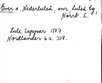 Bild på arkivkortet för arkivposten Över o. Nederluleå