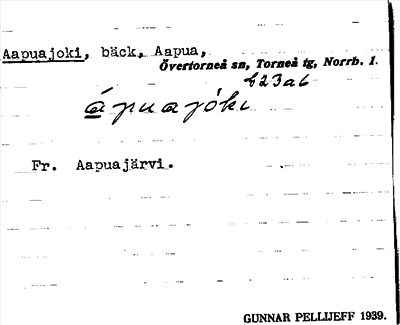 Bild på arkivkortet för arkivposten Aapuajoki