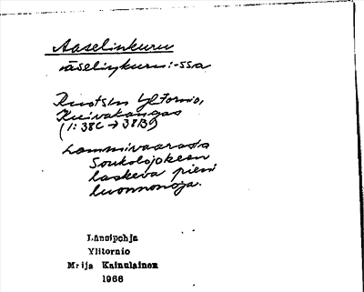 Bild på arkivkortet för arkivposten Aaselinkuru