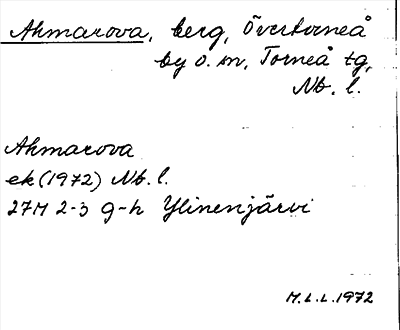 Bild på arkivkortet för arkivposten Ahmarova
