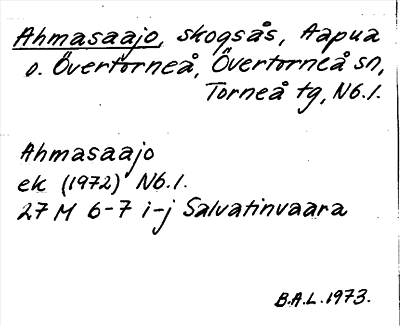 Bild på arkivkortet för arkivposten Ahmasaajo